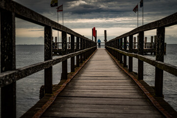 Obraz premium Stegwege in Wyk auf Föhr