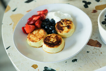 Traditional homemade Russian cottage cheese cakes