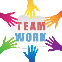 Teamwork paper banner isolated on white background. Teamwork banner for web site, marketing, app and logo. Creative business concept, vector illustration, eps 10