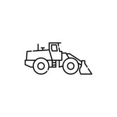 Grader sign olor line icon. Road construction.