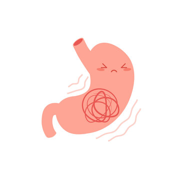 recommend clip art: Stomach in knots kawaii cartoon icon. Clipart image isolated on white background