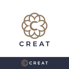 Creative Abstract Letter C With Flower Shape Logo Design Template for Brand Identity