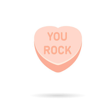 You rock conversation heart icon. Clipart image isolated on white background