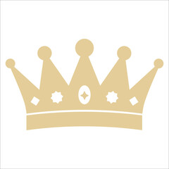 Crown vector simple illustration. Gold flat icon