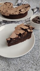 chocolate brownie with meringue