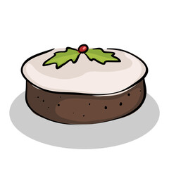 Christmas cake illustration