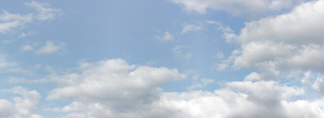 Big white clouds on blue sky 