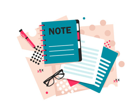 take notes, Memo, symbol of taking of the notes, flat design icon vector illustration
