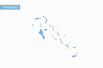 Bahamas blue map detailed vector.