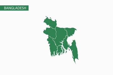 Bangladesh green map detailed vector.