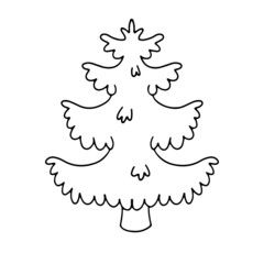 outline christmas tree. vector Illustration