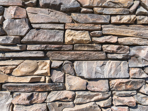 Fitted Drystack Stone Wall - Light Earth Tones