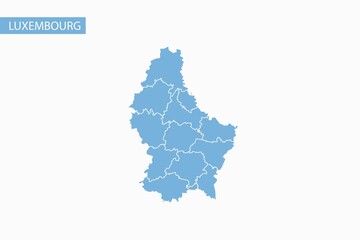 Luxembourg blue map detailed vector.