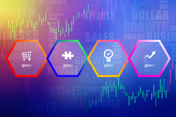 2D Digital Abstract Business Networking background