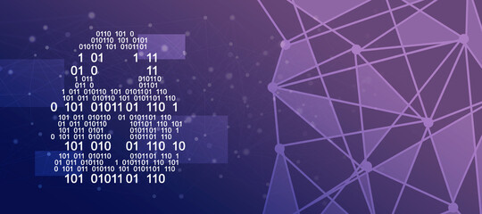 2d illustration Safety concept: Closed Padlock on digital background
