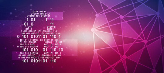 2d illustration Safety concept: Closed Padlock on digital background
