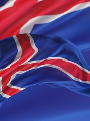 Abstract Iceland Flag 3D Rendering (3D Artwork)