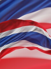 Abstract Thailand Flag 3D Rendering (3D Artwork)