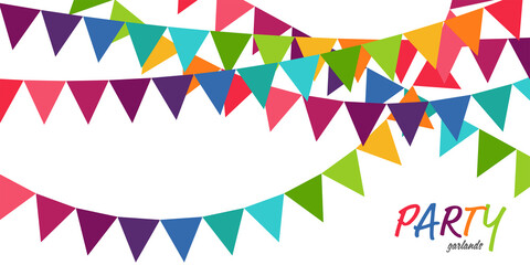 Obraz premium colored garlands party background