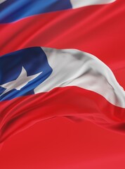 Abstract Chile Flag 3D Rendering (3D Artwork)