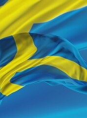 Abstract Sweden Flag 3D Rendering (3D Artwork)