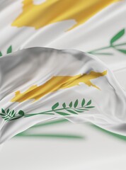 Abstract Cyprus Flag 3D Rendering (3D Artwork)