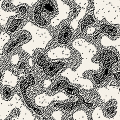 Vector seamless grainy pattern. Abstract background with freeform camouflage spots. Tiny rough organic spots. Monochrome noisy texture.
