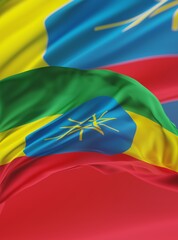 Abstract Ethiopia Flag 3D Rendering (3D Artwork)