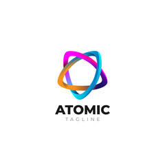 Abstract Colorful Looping Star Shape Logo Design Template