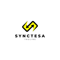 Simple Sync Connection S Arrow Logo Design Template