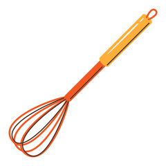Illustration of cooking whisk. Stylized kitchen and restaurant utensil.