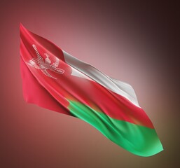 Abstract Oman Flag 3D Rendering (3D Artwork)