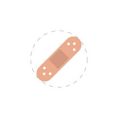 Plaster isolated illustration. Plaster flat icon on white background. Plaster clipart.