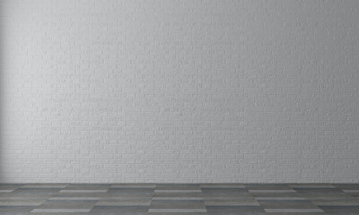 white brick wall and floor