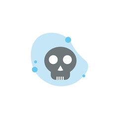 skull isolated illustration. skull flat icon on white background. skull clipart.