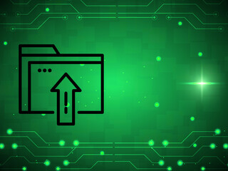 3d rendering folder with documents and arrow