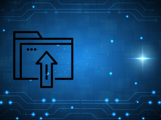 3d rendering folder with documents and arrow