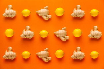 lemons ginger pattern geometry