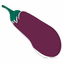 eggplant line drawing, isolated, vector