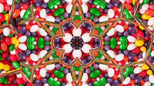 A kaleidoscopic futuristic animation in vibrant colors