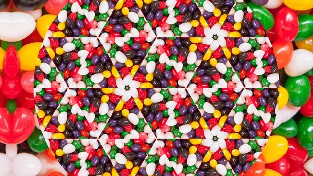 A kaleidoscopic futuristic animation in vibrant colors