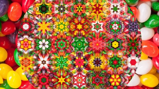A kaleidoscopic futuristic animation in vibrant colors