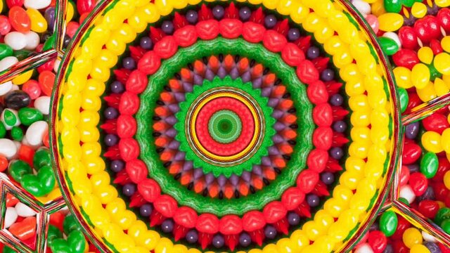 A kaleidoscopic futuristic animation in vibrant colors