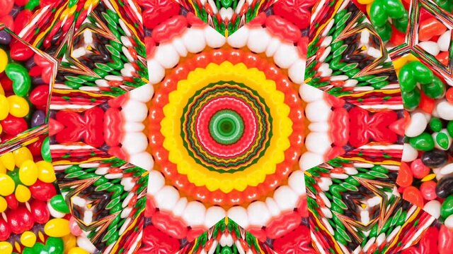 A kaleidoscopic futuristic animation in vibrant colors