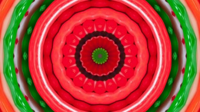 A kaleidoscopic futuristic animation in vibrant colors