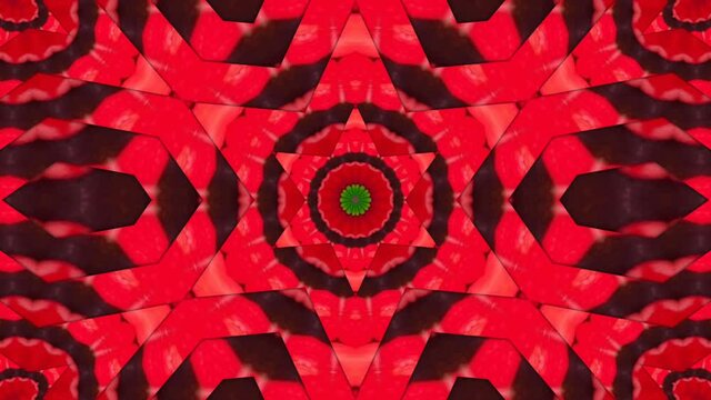 A kaleidoscopic futuristic animation in vibrant colors