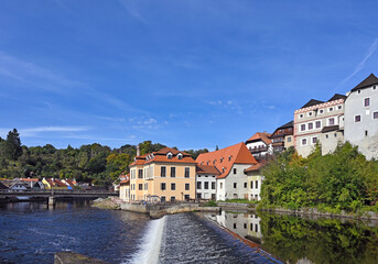 Fototapeta na wymiar Vltava river in Cesky Krumlov Czech republic