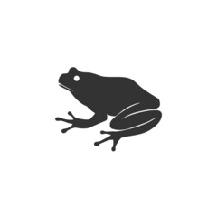 Frog icon silhouette in flat vector