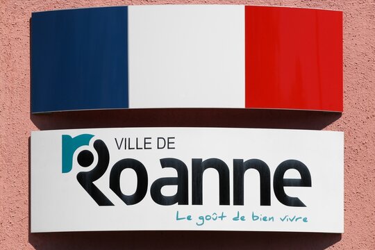Roanne, France - May 31, 2020: Logo of the city of Roanne in Loire department, France