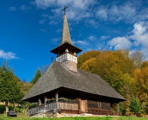 The wooden church of Cormaia monastery  - Romania